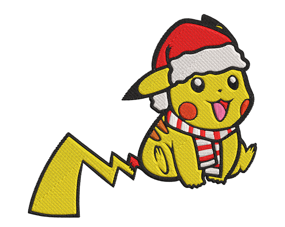 Pikachu Santa Hat Embroidered Hoodie